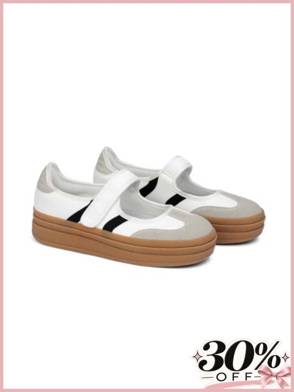 Platform Mary Jane Sneakers Faux Leather Slip On Walking Flats - Picture 3 of 6